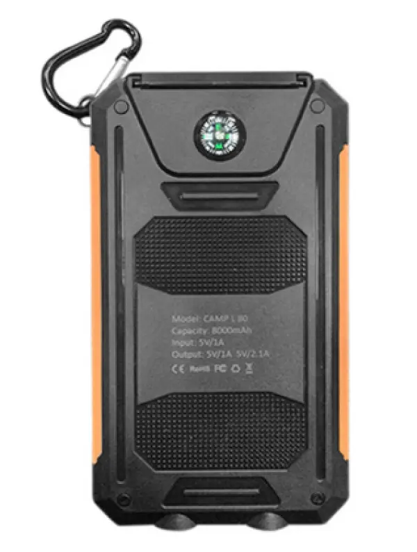 PowerBank baterija/punja 8000 mAh solarni Camp-L80black/orange