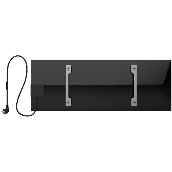 AENO Premium Eco Smart Heater, 700W, Tempered glass, Infrared+convection heating type, Plug type: Europe (EF type), BLACK ( AGH0002S )