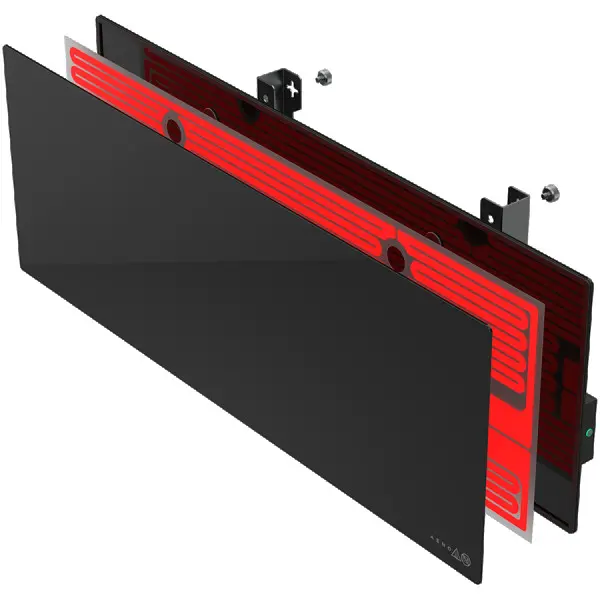 AENO Premium Eco Smart Heater, 700W, Tempered glass, Infrared+convection heating type, Plug type: Europe (EF type), BLACK ( AGH0002S )