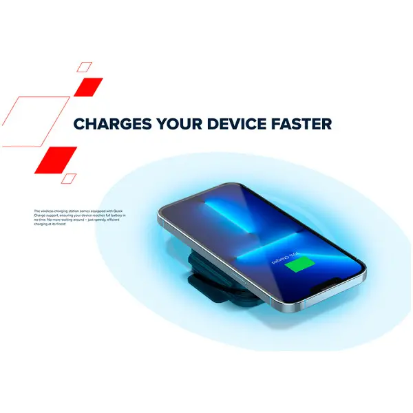 CANYON WS-305, Foldable 3in1 Wireless charger with case, touch button for Running water light, Input 9V2A,  12V1.5AOutput 15W10W7.5W5W, Typ