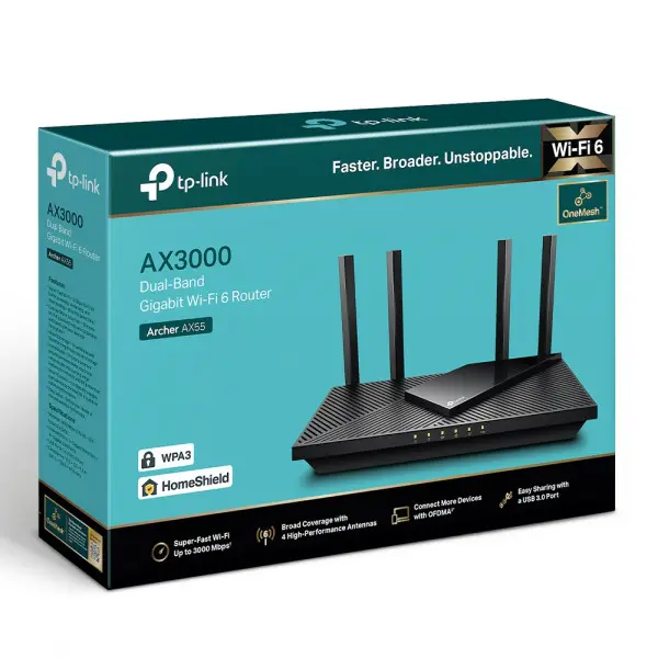 LAN Router TP-Link Archer AX55 AX3000WiFi64GLAN