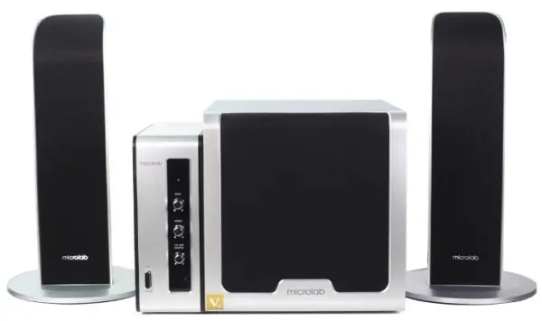 Microlab FC361 Aktivni drveni zvucnici 2.1 sistem 60W RMS (30W+2*15W) 3,5mm, USB, optical, coaxial