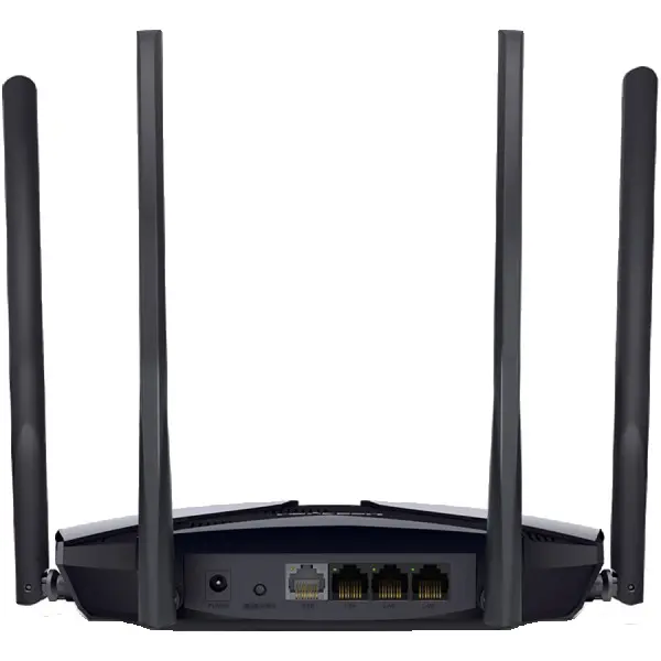 Mercusys MR80X AX3000 Dual-Band Wi-Fi 6 Router, 574 Mbps at 2.4 GHz + 2402 Mbps at 5 GHz, 4× Fixed External Antennas, 3× G LAN Ports, 1× G 