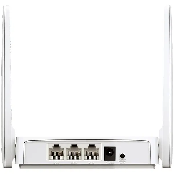 Mercusys AC10 AC1200 Wireless Dual Band Router, 300 Mbps at 2.4 GHz + 867 Mbps at 5 GHz, 4 × 5 dBi Fixed External Antennas, 2× 10100 Mbps L