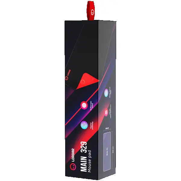Lorgar Main 329, Gaming mouse pad, Precise control surface, Red anti-slip rubber base, size: 900mm x 360mm x 3mm, weight 0.635kg ( LRG-GMP3