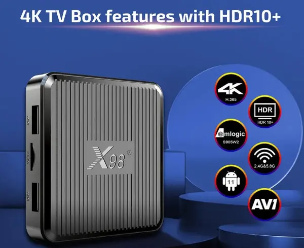 GMB-X98Q 2/16GB + remote X4 (odvojeno) S905W2 quad, Mali-G31MP2 4K, Kodi Android 11.0