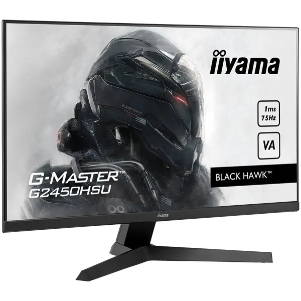 IIYAMA Monitor LED BLACK HAWK G-MASTER G2450HS-B1 23.8'' VA, 1ms, 1920 x 1080 @75Hz, 16:9, 250 cdm˛, 3000:1, HDMI, DP, HDCP, FreeSync, Tilt,