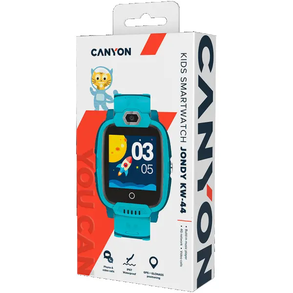 CANYON Jondy KW-44, Kids smartwatch, 1.44IPS colorful screen 240*240,  ASR3603S, Nano SIM card, 192+128MB, GSM(B3B8), LTE(B1.2.3.5.7.8.20) (2)