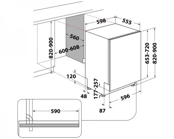WHIRLPOOL WI 3010 ugradna sudo mašina