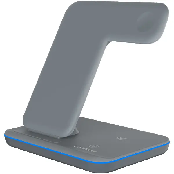 CANYON WS-303, 3in1 Wireless charger, with touch button for Running water light, Input 9V2A, 12V2A, Output 15W10W7.5W5W, Type c to USB-A ca
