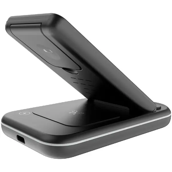 CANYON WS-304, Foldable  3in1 Wireless charger, with touch button for Running water light, Input 9V2A,  12V1.5AOutput 15W10W7.5W5W, Type c 
