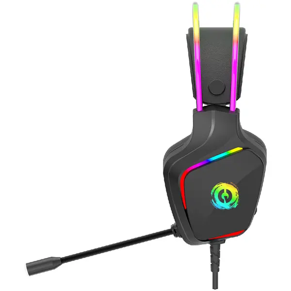 CANYON Darkless GH-9A, RGB gaming headset with Microphone, Microphone frequency response: 20HZ~20KHZ,  ABS+ PU leather, USB*1*3.5MM jack pl