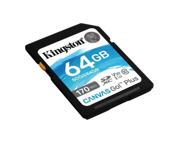 KINGSTON U3 V30 SDXC 64GB Canvas Go Plus 170R C10 UHS-I SDG364GB