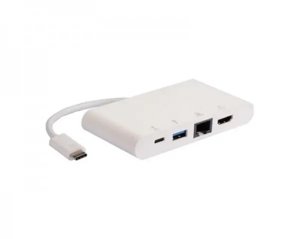E-GREEN Adapter USB Tip C - HDMI + USB 3.0 + Tip C + RJ45 (F)