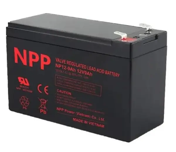 NPP NP12V-9Ah-T2, AGM BATTERY, C20=9AH, T2, 151x65x94x100, 2,5KG, BLACK