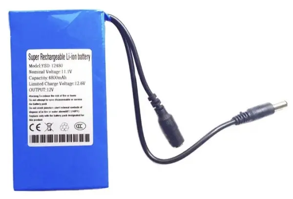 CAM-BAT-UPS-4800AH Gembird High quality rechargeable 12v 4800mah 5Ah li-ion battery with AC Charger
