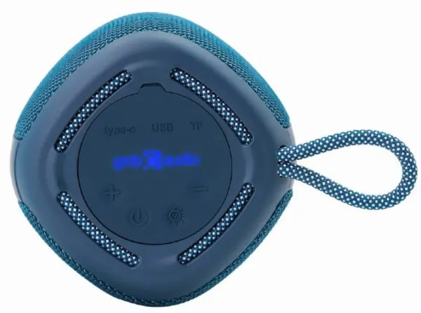 SPK-BT-LED-03-B Gembird Portable RGB LED Bluetooth speaker 5W, BT, FM, TF, USB, Handsfree, blue