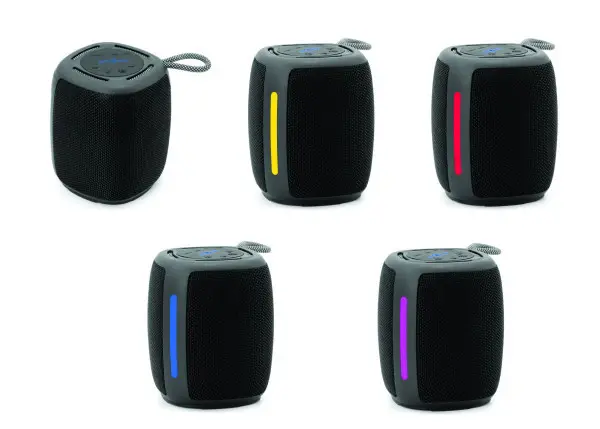 SPK-BT-LED-03-BK Gembird Portable RGB LED Bluetooth speaker 5W, BT, FM, TF, USB, Handsfree, black