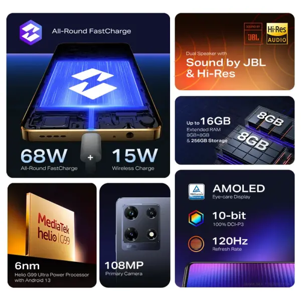 Mobilni telefon Infinix Note 30 Pro 6.67\'' 8GB/256GB zlatni