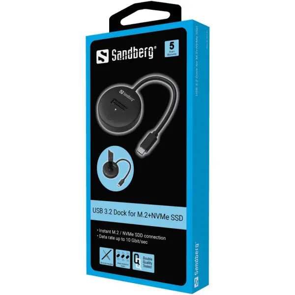 USB 3.2 Dock Sandberg za M.2+NVMe SSD 136-47