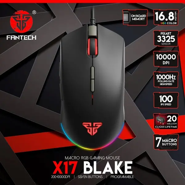 FANTECH Miš Gaming X17 Blake (Crna)