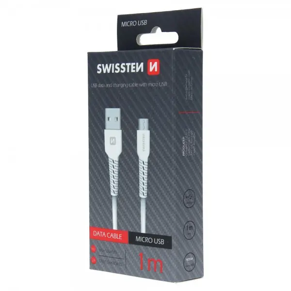 SWISSTEN USB Data Cable 1m Micro (Bela)