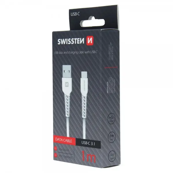 SWISSTEN USB Data Cable 1m Type-C (Bela)