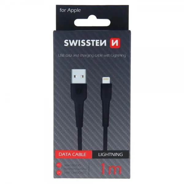 SWISSTEN USB Data Cable 1m Lightning (Crna)