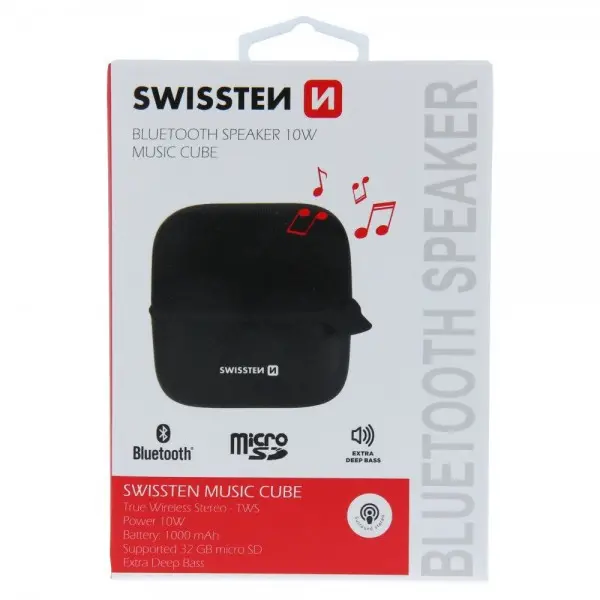 SWISSTEN Bluetooth Zvučnik Music Cube (Crna)
