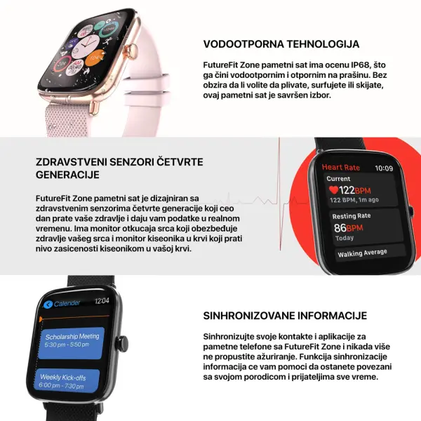 HiFuture Smart Watch Fit Zone crni