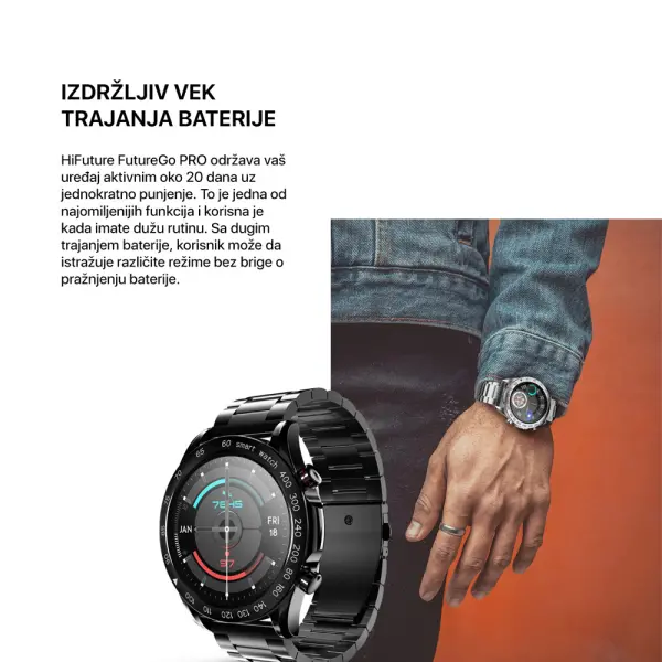 HiFuture Smart Watch Go Pro srebrni
