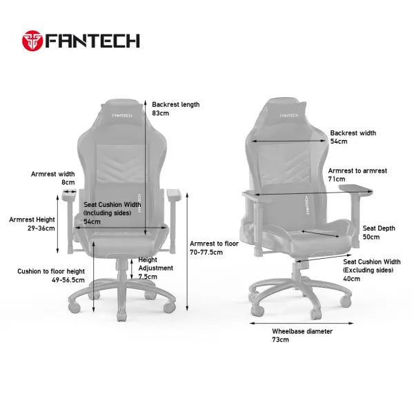 Stolica Gaming Fantech Ledare GC-192 siva