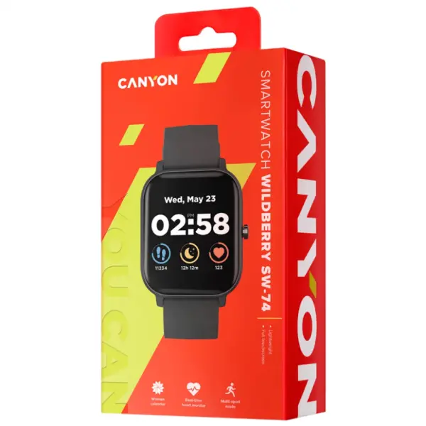 Smart watch CANYON Wildberry SW-74, 1.3\'' TFT, IP67, iOS, Android compatibile crni