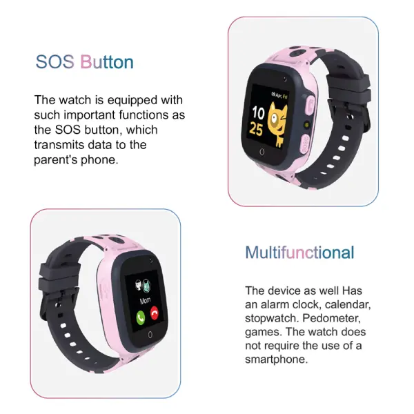 Smart watch CANYON Sandy KW-34, Kids, 1.44\'', GPS, nano SIM, 32+32MB, GSM, 400mAh, pink