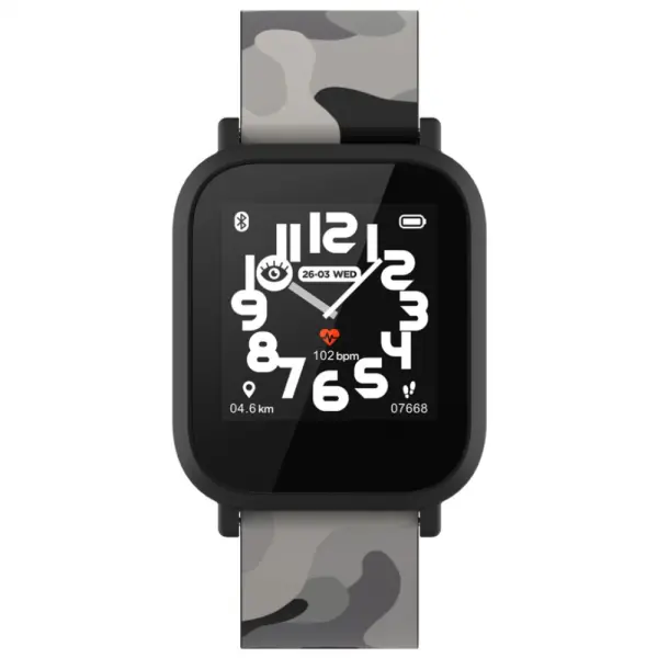 Smart watch CANYON My Dino KW-33, Teenager, 1.3\'' IPS, IP68, BT5.0, iOS, Android compatibile 155mAh, army sivi