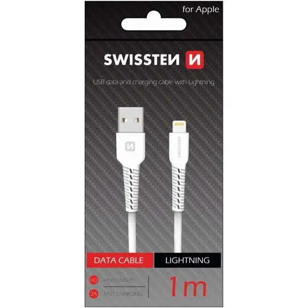 SWISSTEN USB Data Cable 1m Lightning (Bela)