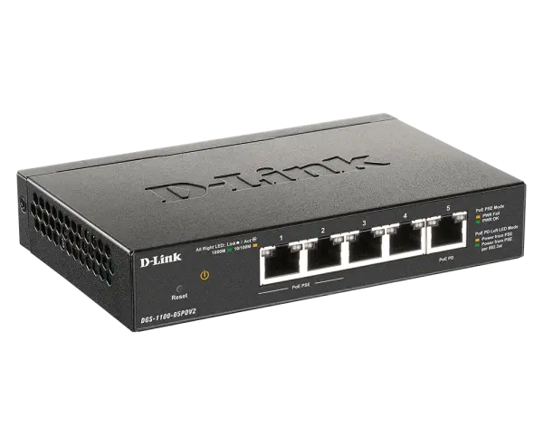 LAN Switch D-Link DGS-1100-05PDV2 101001000 5port PoE Smart
