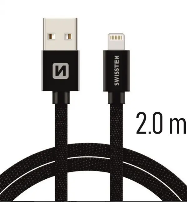 SWISSTEN USB Data Cable 2m lightning (Crna)