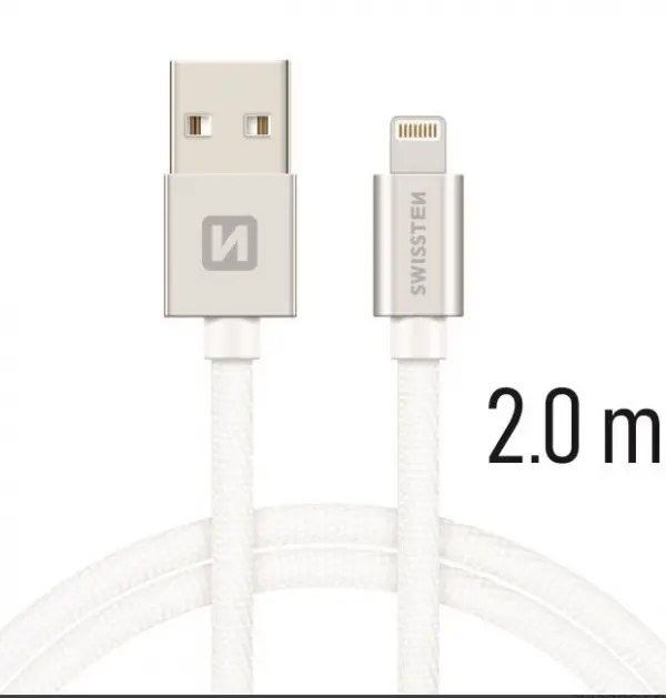 SWISSTEN USB Data Cable 2m lightning (Siva)