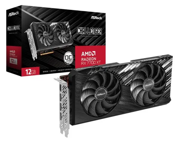ASROCK AMD Radeon  RX 7700 XT Challenger 12GB 192bit RX 7700 XT Challenger 12G OC