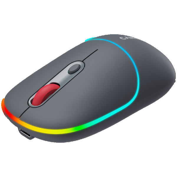 CANYON MW-22, 2 in 1 Wireless optical mouse with 6 buttons, DPI 80012001600, 2 mode(BT 2.4GHz),  650mAh Li-poly battery,RGB backlight ,Dark