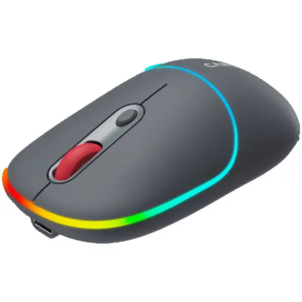 CANYON MW-22, 2 in 1 Wireless optical mouse with 6 buttons, DPI 80012001600, 2 mode(BT 2.4GHz),  650mAh Li-poly battery,RGB backlight ,Dark