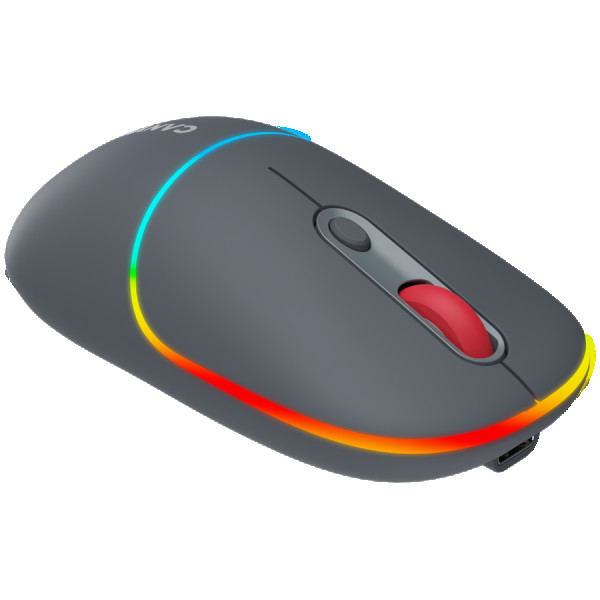 CANYON MW-22, 2 in 1 Wireless optical mouse with 6 buttons, DPI 80012001600, 2 mode(BT 2.4GHz),  650mAh Li-poly battery,RGB backlight ,Dark