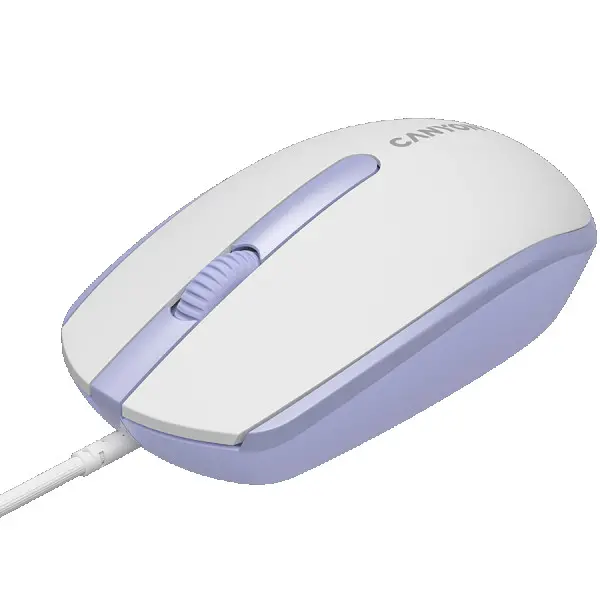Canyon Wired  optical mouse with 3 buttons, DPI 1000, with 1.5M USB cable,White lavender, 65*115*40mm, 0.1kg ( CNE-CMS10WL ) 