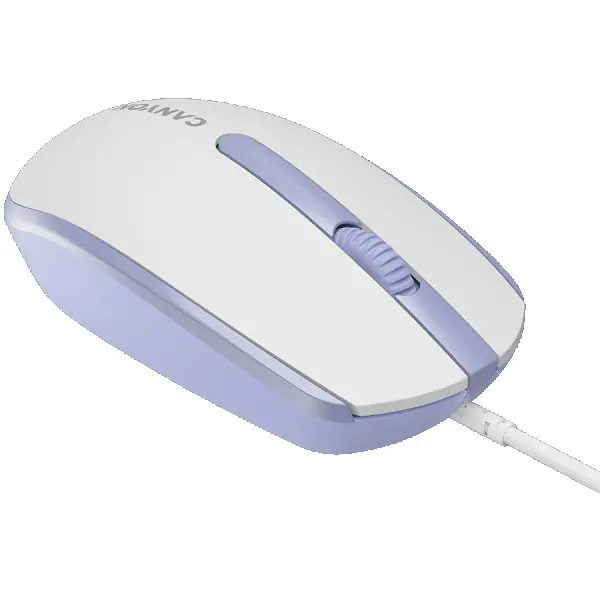 Canyon Wired  optical mouse with 3 buttons, DPI 1000, with 1.5M USB cable,White lavender, 65*115*40mm, 0.1kg ( CNE-CMS10WL ) 