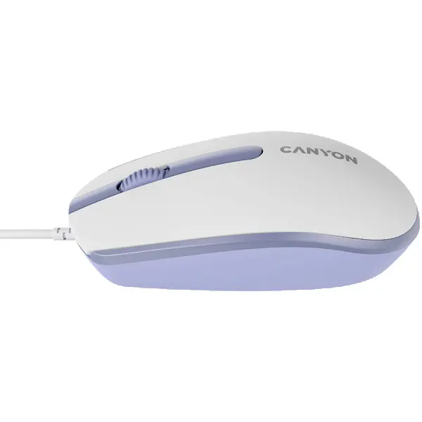 Canyon Wired  optical mouse with 3 buttons, DPI 1000, with 1.5M USB cable,White lavender, 65*115*40mm, 0.1kg ( CNE-CMS10WL ) 