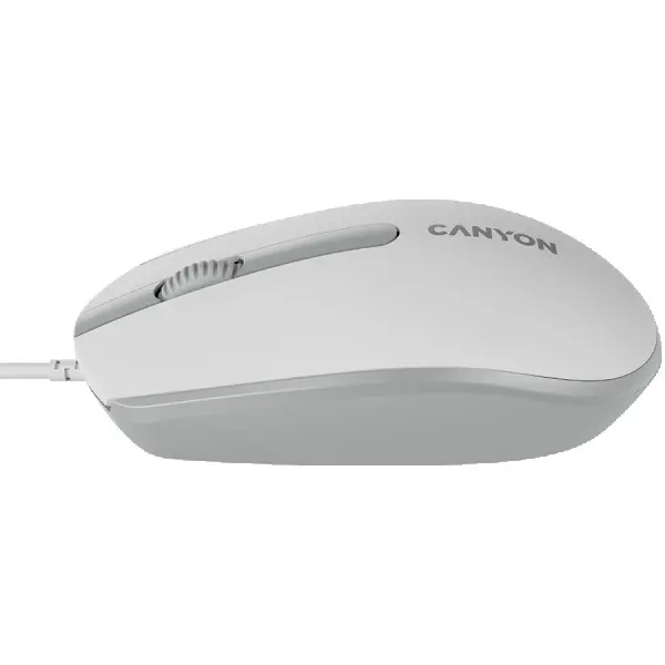 Canyon Wired  optical mouse with 3 buttons, DPI 1000, with 1.5M USB cable,White grey, 65*115*40mm, 0.1kg ( CNE-CMS10WG ) 