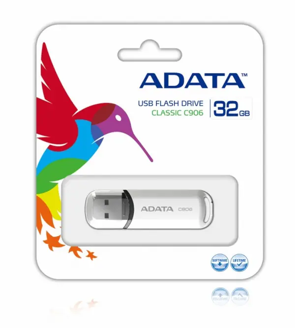 AData USB Fleš 32GB USB 2.0 Beli, AC906-32G-RWH