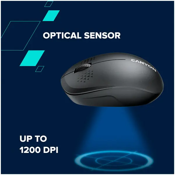 CANYON MW-04, Bluetooth Wireless optical mouse with 3 buttons, DPI 1200 , with1pc AA canyon turbo Alkaline battery,White, 103*61*38.5mm, 0.