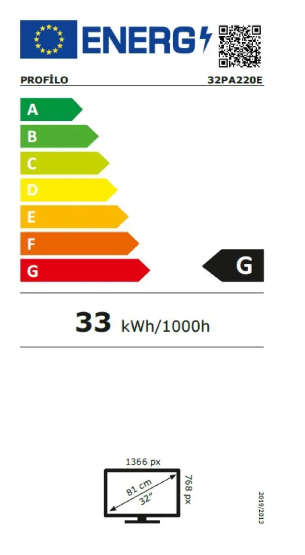 TV PROFILO LED 32 32PA220E HDR 1366x768/DVB-T2/C/S2/black